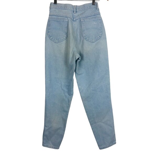 Vtg 70s/80s CHIC High-Waisted Jeans Sz 8 Tapered Legs Light Wash Cotton 26 x 29 - Picture 6 of 11